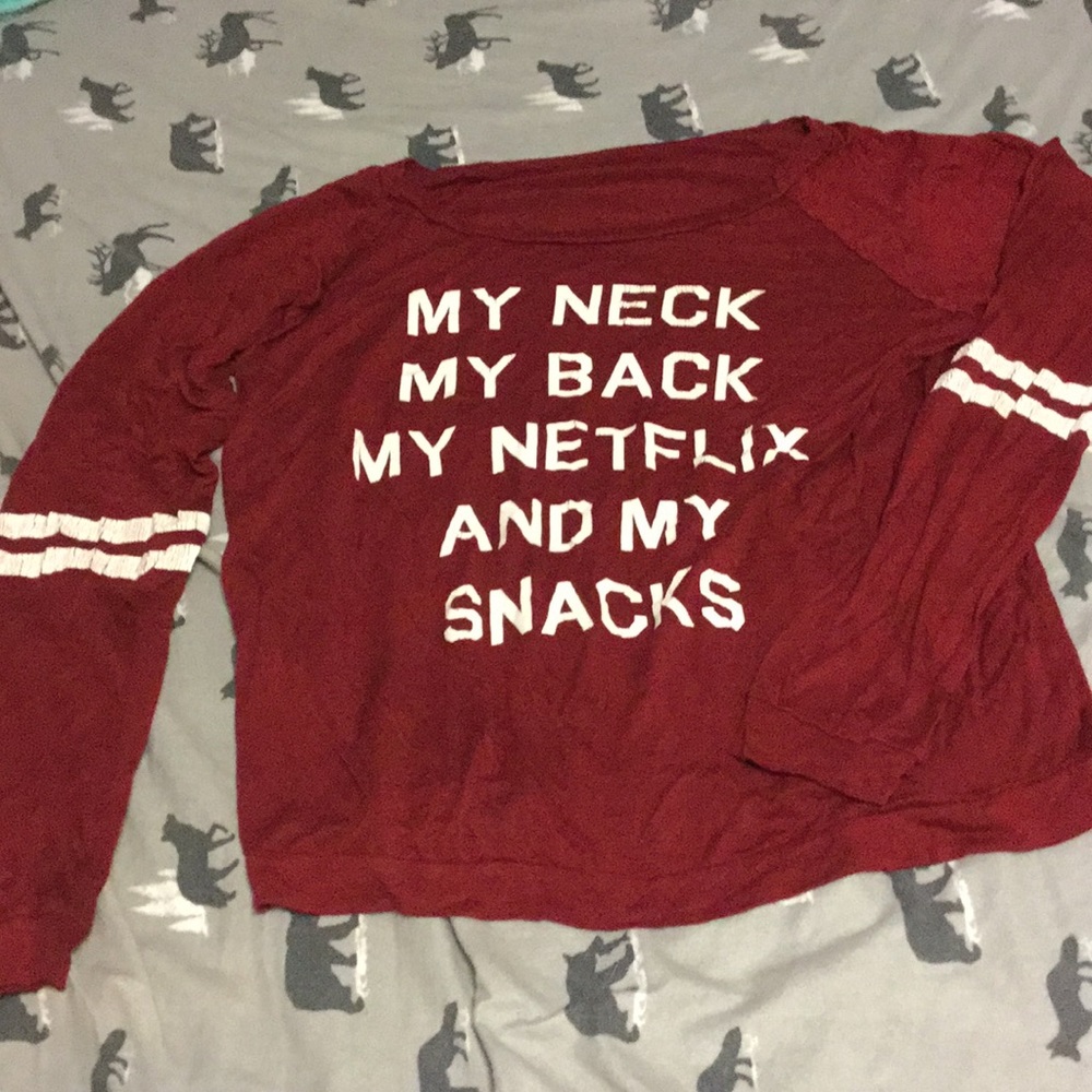 M Netflix funny saying long sleeve top